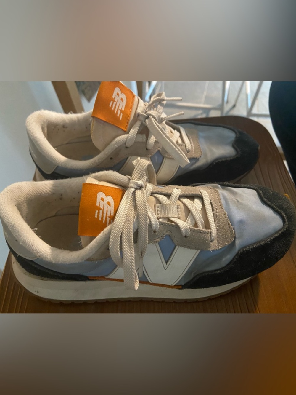 New Balance Men's Sneakers in White, Black, Orange